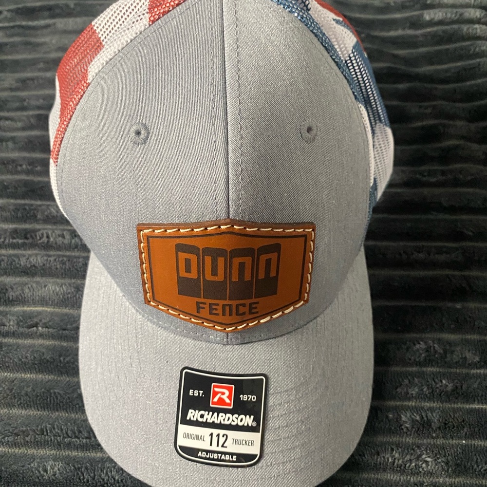 Dunn Fence Richardson Trucker Hat - Gray with Red & Blue Mesh